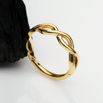 Detail View 1 of Golden Infinity Loop Steel Seamless Clicker Hoop Ring